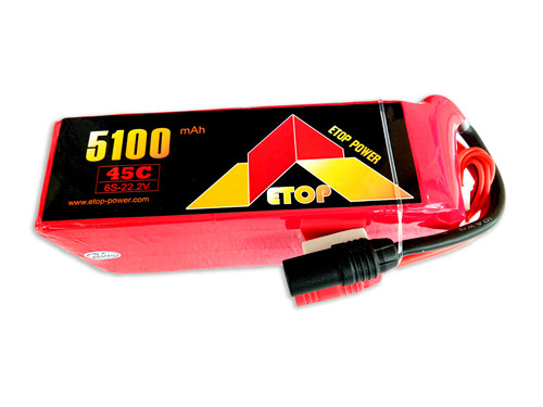 5100mAh 45C 6S-22.2V lipo battery